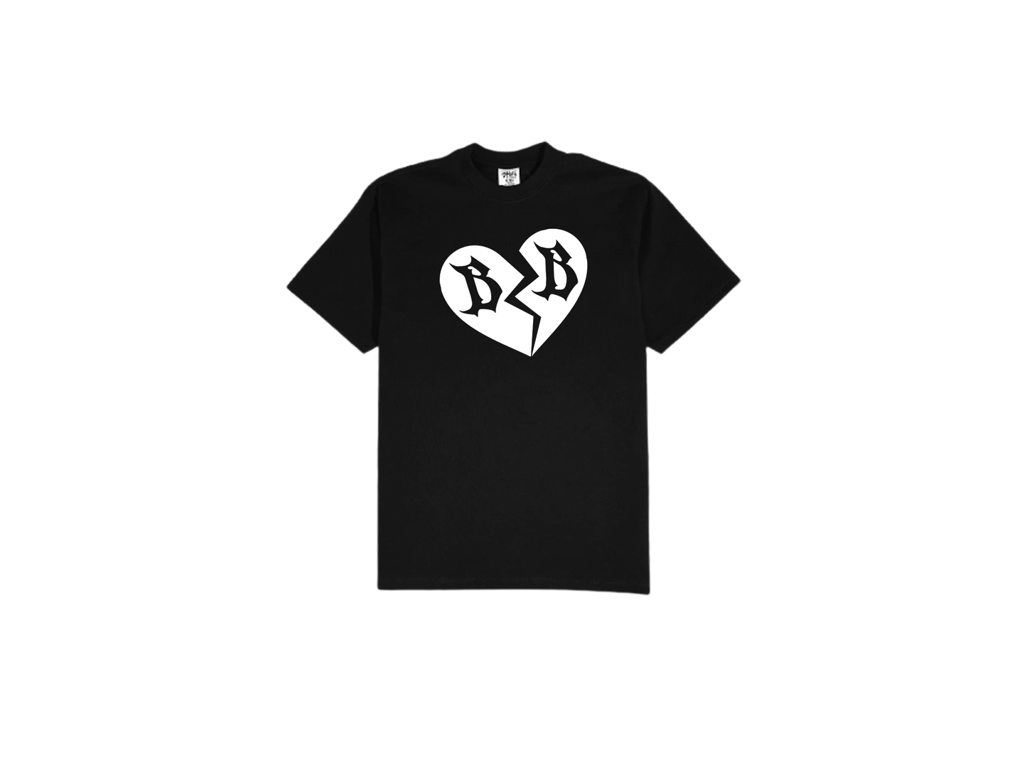 HEART LOGO T-SHIRT BLACK-WHITE