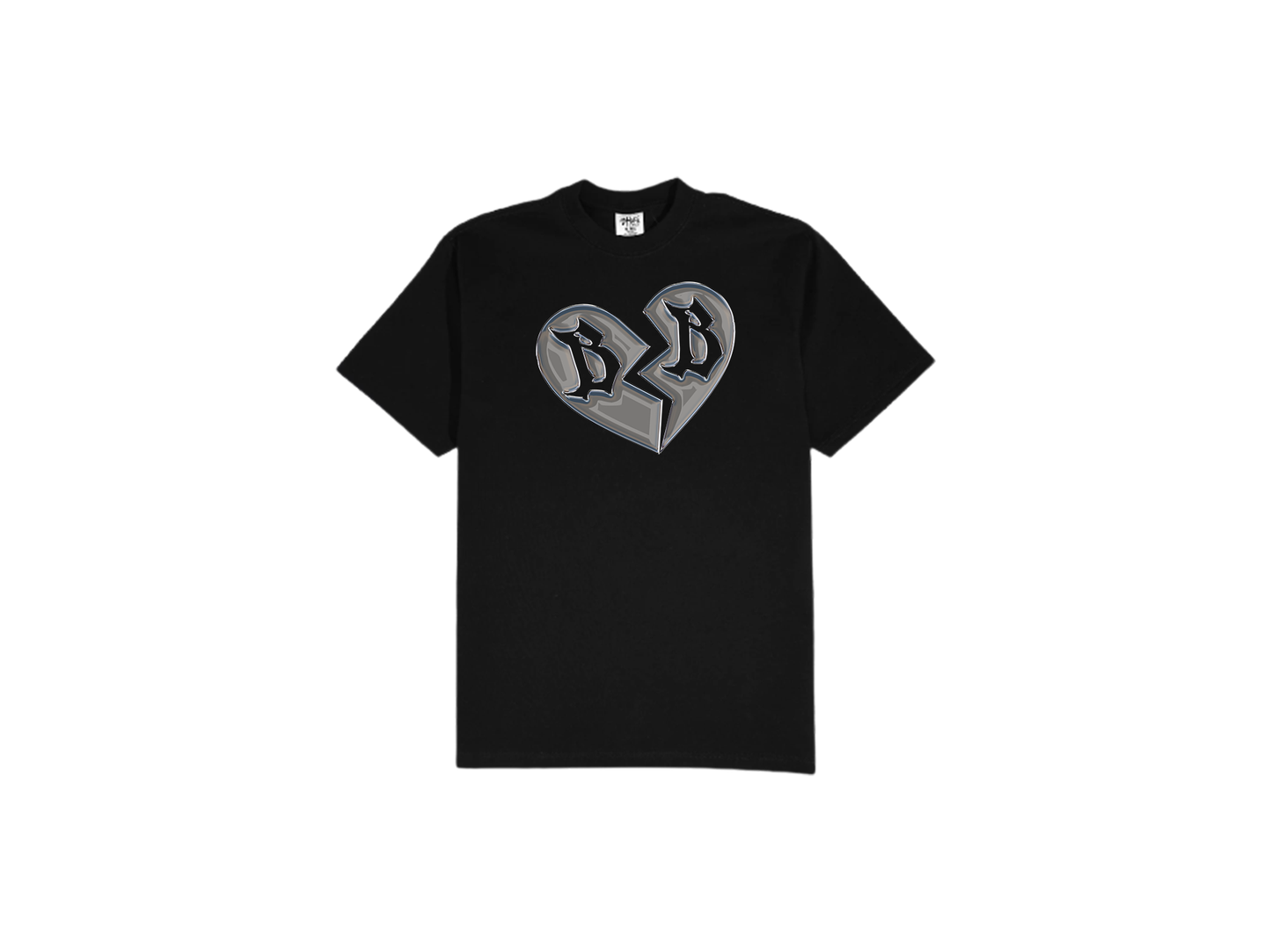 HEART LOGO T-SHIRT BLACK-GREY